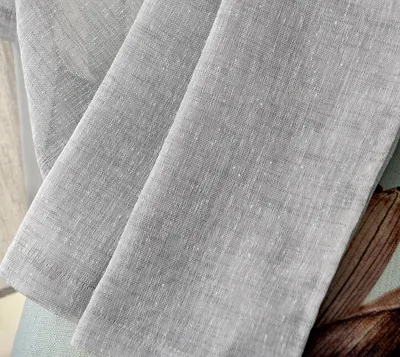Immagine prodotto di Tenda trasparente con occhielli, effetto lino | Grigio chiaro | 140x245 cm