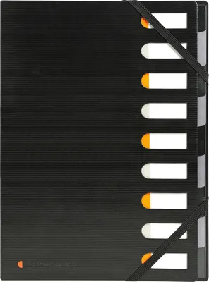 Produktbild von Exacompta 5x Ordnungsmappe Deckel HARMONIKA 9 Fächer Index Schwarz 55334E