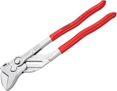 Produktbild von Knipex Zangenschlüssel DIN ISO 5743 L300mm Spannweite 60mm vernickelt mit Kunststoff-Überzug - 86 03 300 SB