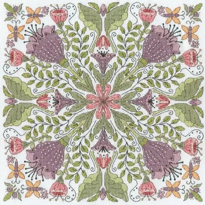 Zdjęcie produktu dla Zestaw do haftu krzyżykowego Bothy Threads „Kwitnące kwiaty”, schemat, XBUF2, 26 x 26 cm