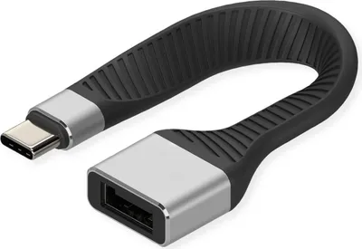 Produktbild von ROLINE USB 3.2 Gen 2 Silikonkabel, C-A, ST/BU, 10Gbit/s, Emark, schwarz, 11 cm