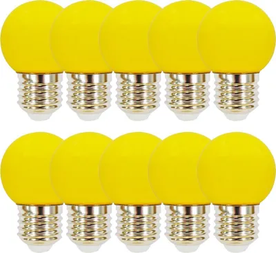 Image de 10 x ampoules LED Goutte Boule 2W E27 360° JAUNE.