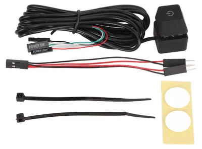 Obrázek produktu pro Mechanické tlačítko napájení PC s modrým spínačem, podsvícené, Plug and Play, pro stolní počítače, kancelářské a herní použití, modré světlo, kabel 2 m