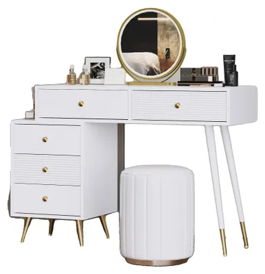 Image de Coiffeuse, éclairage LED, design moderne, blanc - aggloméré