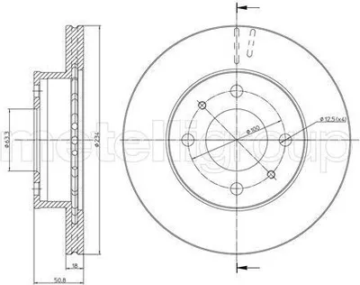 Produktbild von 2x METELLI Bremsscheibe 23-0836 für HYUNDAI ATOS (MX) 50 8mm 234 0mm