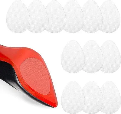 Produktbild von Antirutsch-Sohlenpads, selbstklebend, transparent, 12 Stück, Hochhackenschutz