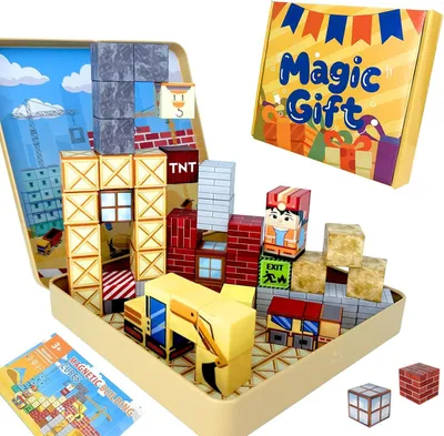 Produktbild von Magnetische Bausteine, 49 Stück Konstruktions Magnetbausteine, Magnetische Bauwelt, Konstruktions Magnetwürfel, Konstruktion Dekoration für Zuhause