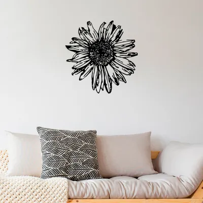 Immagine prodotto di Wallity, Daisy- TNL1823, Nero, Altre decorazioni per la casa, 70 x 70 cm, 100% metallo (Spessore: 1