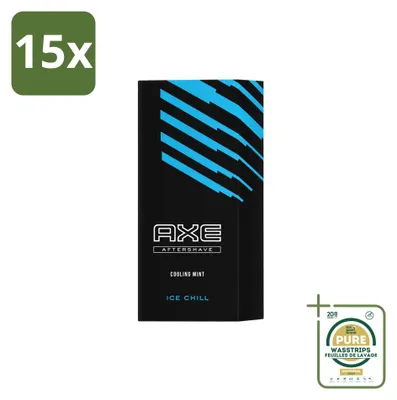 Productafbeelding van 15 x Axe Aftershave Ice Chill - Koelende Munt - 100 ml - Voordeelverpakking - 15 stuks