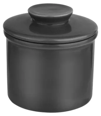 Productafbeelding van Keramische boterpot voor watergekoelde boter, zwart, ideaal voor verse, smeerbare boter