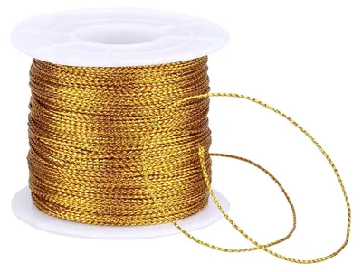 Produktbild von 100m Goldfarbenes Metallband,1mm, Dekoratives Zierband für Schmuck,Geschenkverpackungen