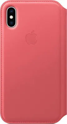 Image de Étui en cuir Apple Folio pour Apple iPhone X / Xs - Rose pivoine