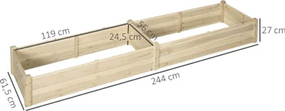 Obrázek produktu pro Zahradní záhon Outsunny se 2 truhlíky na květiny 845-583