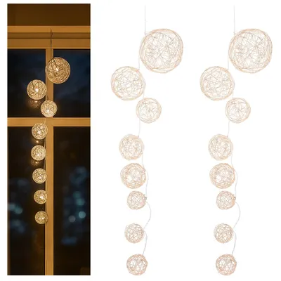 Zdjęcie produktu dla Zestaw dwóch girland LED, każda z 8 żarówkami, dekoracyjne
