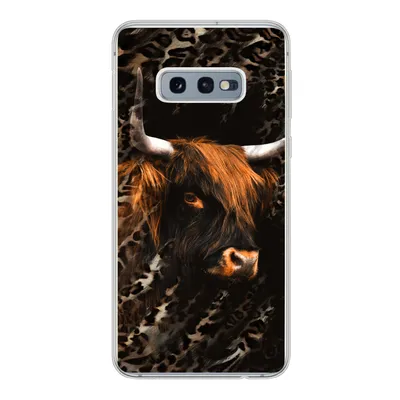 Produktbild von MuchoWow® Handyhülle Schutzhülle Hülle für Samsung Galaxy S10e Schottischer Highlander - Pantherdruck - Schwarz Silikon Softcase Handy Hülle - Handy