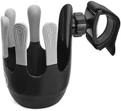 Produktbild von PolkaHome® Universeller Becherhalter für Kinderwagen – 360° drehbar, Klettverschluss, schwarz