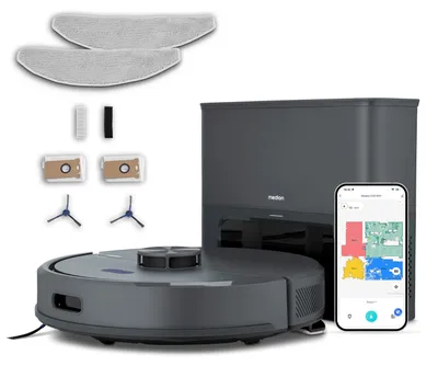 Produktbild von MEDION Saugroboter mit Absaugstation und Wischfunktion X22 SW+ (Lasernavigation, Starke 5000Pa Saugkraft, 2in1 Roboterstaubsauger, präzise Kartenerstellung, Go & No Go Bereiche, mehrere Etagen) blau