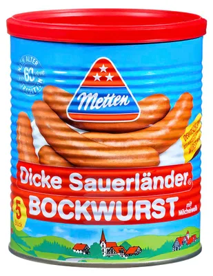 Obrázek produktu pro Metten thick Sauerland bockwurst 845g