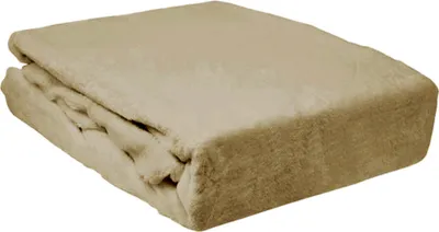 Produktbild von Spannbettlaken Winter Teddy Plüsch Samt Cashmere Fleece 180 x 200cm: Beige