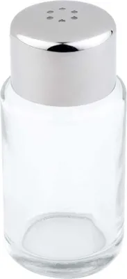 Produktbild von APS 40438 Salz-/Pfefferstreuer, Behälter aus Glas, Deckel aus Edelstahl, Ø 4 cm, Höhe 9 cm, 6 Löcher (je 1,85 mm)