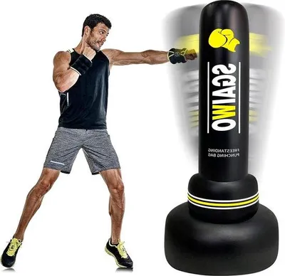 Image de Ensemble de boxe sur pied 175 cm pour adultes : sac d'entraînement MMA et fitness