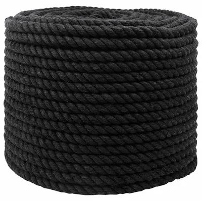 Immagine prodotto di vidaXL Corda nera 1,2 x 1,2 x 10000 cm in cotone