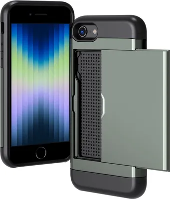Produktbild von imoshion Backcover mit Kartenfach iPhone SE (2022 / 2020) / 8 / 7 - Dunkelgrün