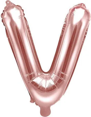 Produktbild von Folienballon Buchstabe V 35cm Roségold 1 St.