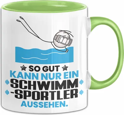 Produktbild von Schwimmsportler Geschenk Tasse So Gut Kann Nur Ein Schwimmsportler Aussehen Geschenkidee Kaffee-Becher (Grün)