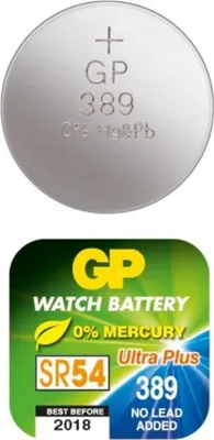 Productafbeelding van 389 / 390 / AG10 / LR54 / LR1130 Zilveroxide batterij, GP Ultra Plus
