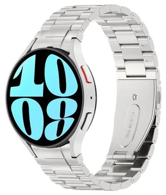 Produktbild von By Qubix Edelstahlarmband mit Anschlussknopf  - Silber - passend für Samsung Galaxy Watch 6 Classic - 47 mm & 43 mm