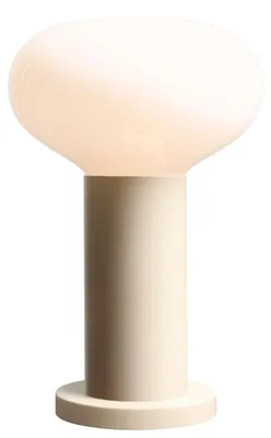 Produktbild von Tischleuchte Metall Glas Ø 19 cm rund 29 cm Creme Weiß E14 Modern Beistelllampe