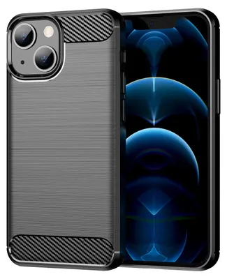 Produktbild von iPhone 13 Mini Hülle, Carbon-Faser TPU Silikon Stoßfest Schutzhülle für iPhone 13 Mini Schwarz