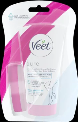 Image de Veet Pure Crème dépilatoire pour peau sensible sous la douche 150ml