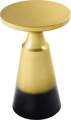 Produktbild von riess-ambiente Design Beistelltisch ABSTRACT 60cm gold Metall gebürstet Patina rund Säulentisch Couchtisch Tisch