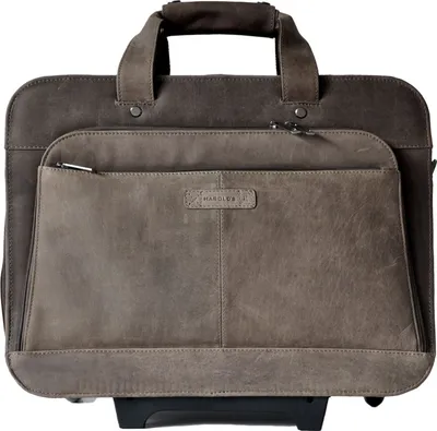 Produktbild von HAROLD'S Leder Trolley Businesstasche mit Laptopfach Antic Businesstrolley Taupe braun 43cm