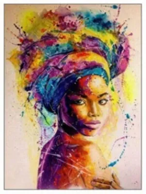 Produktbild von Diamantmosaik, Frau mit Turban, 30x40 cm