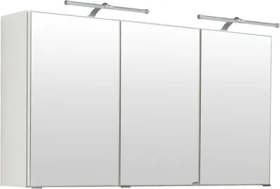Image de Armoire de toilette Bobbi 120cm modèle 2 3 portes et éclairage led - blanc