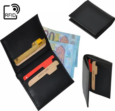 Produktbild von Kartenetui Kreditkarten Etui Kartenhalter Geldbörse Portemonnaie RFID Schwarz