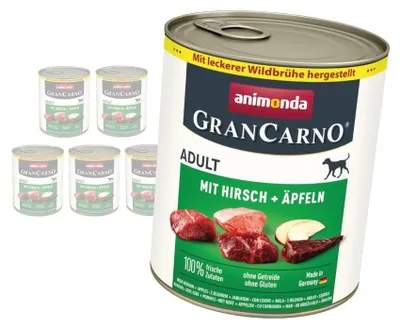 Zdjęcie produktu dla Animonda GranCarno Adult 6x800g Mokra Karma Dla Psa z Jeleniem i Jabłkiem