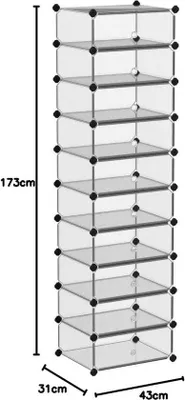 Immagine prodotto di Scaffale per scarpe - Ripiani per scarpe, scaffale standard per scarpe, alto / Organizer per scarpe salvaspazio, multifunzionale, 31P x 43L x 173A cm
