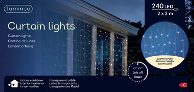 Produktbild von Lumineo curtain steady koristevalosarja ulkokäyttöön, 2 x 2 metriä