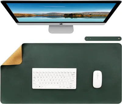 Imagen del producto de Base de escritorio de corcho y cuero sintético (PU), de doble cara, 80 x 40 cm, resistente al agua, para escritorio