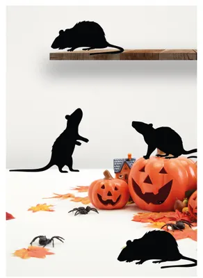 Imagen del producto de Decoración de Halloween con siluetas de animales, ideal para crear un ambiente espeluznante. Adorno para pared, diseño creativo, color: