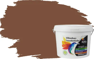 Produktbild von RyFo Colors Silikonharz Fassadenfarbe Lotuseffekt Trend Nougatbraun 3l - bunte Fassadenfarbe, weitere Braun Farbtöne und Größen erhältlich, Deckkraft Klasse 1