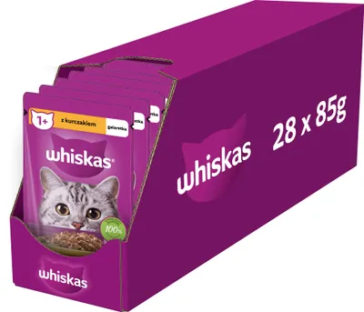 Zdjęcie produktu dla WHISKAS Adult saszetka kurczak galaretka 28x85g mokra karma dla kota