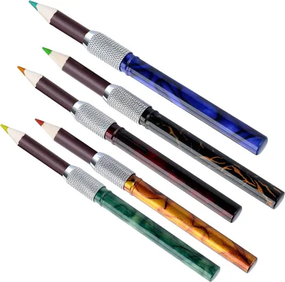 Produktbild von Set mit 5 Bleistiftverlngerungen, Art-n-Fly, Schraubverschluss-System, Marmor-Design, 10 cm, Mehrfarbig