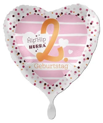 Produktbild von 18"/Ø43cm Herz Folienballon  "Hip Hip Hurra" #2