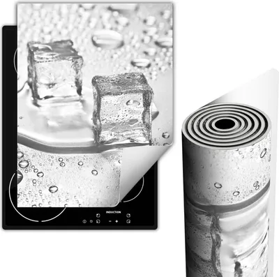 Produktbild von Herdabdeckplatten Glaskeramikkochfeld-Abdeckung 40x52 cm Anti Rutsch Matte Aufrollbar, Eiswürfel