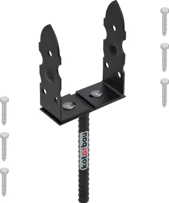 Produktbild von KOTARBAU® U-Pfostenträger 120-200 mm Breitenverstellbar Pfostenträger mit Betonanker Bodenhülse Pfosten zum Einbetonieren mit Dolle Dekorativ Pulver